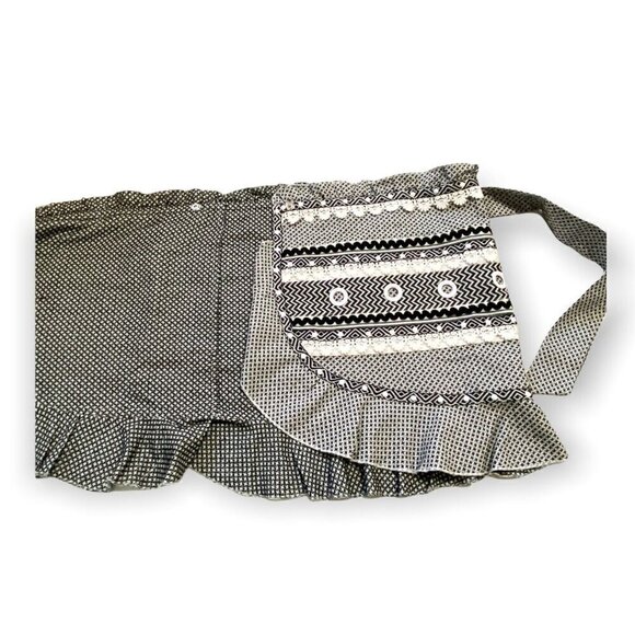 Dodo Bar Or Abigail Wrap Mini Skirt in black‎ and white,  size M - Picture 5 of 13